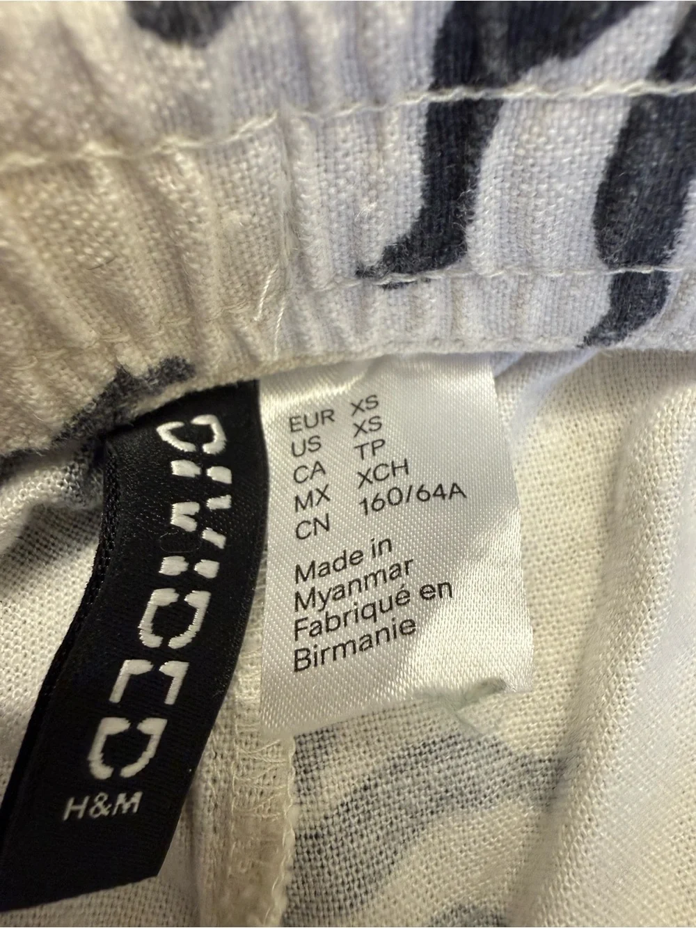 H&M Linen-Blend Drawstring Trousers Size XS